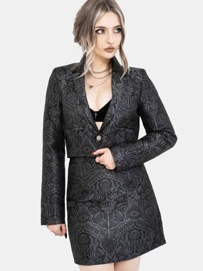 Disturbia Nocturna Jacquard Skirt And Blazer Set